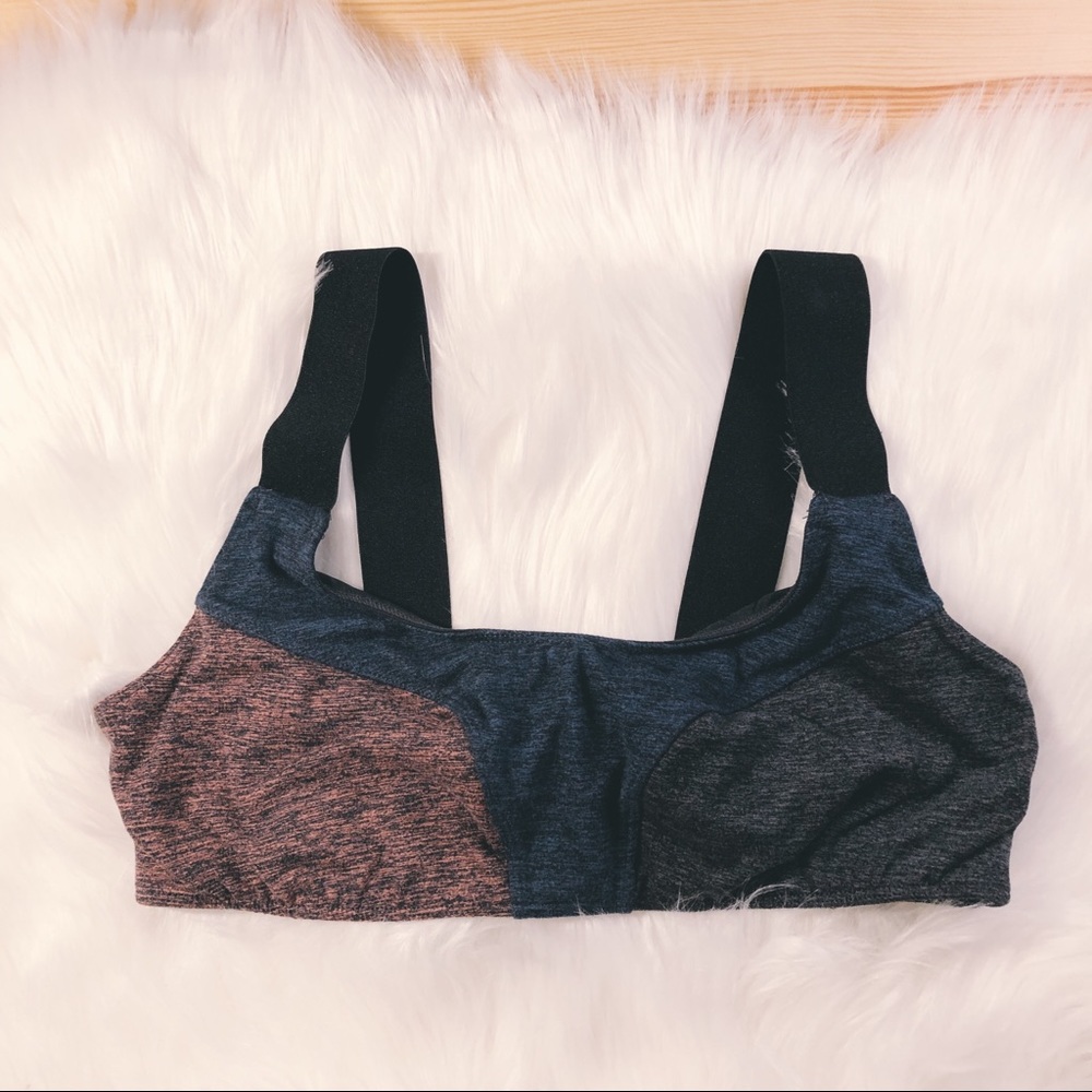 free people movement marled red, blue sports bra